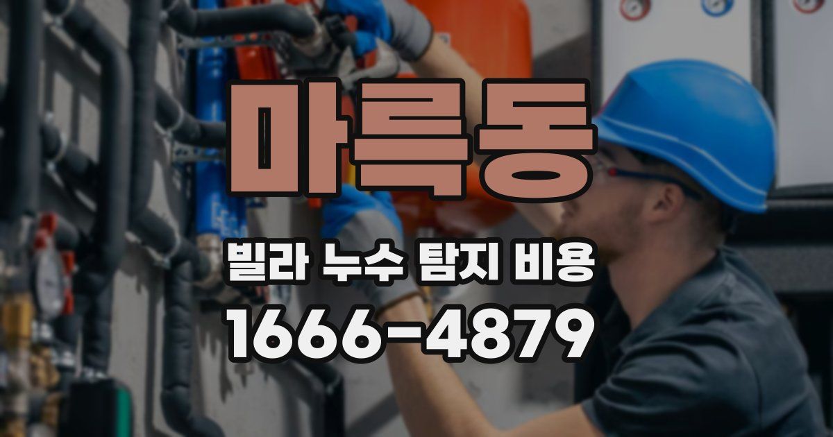 마륵동 빌라 누수 탐지 비용