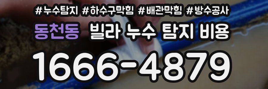 동천동 빌라 누수 탐지 비용