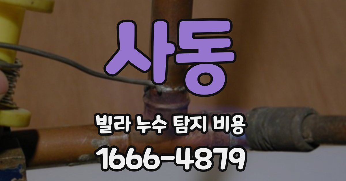 사동 빌라 누수 탐지 비용