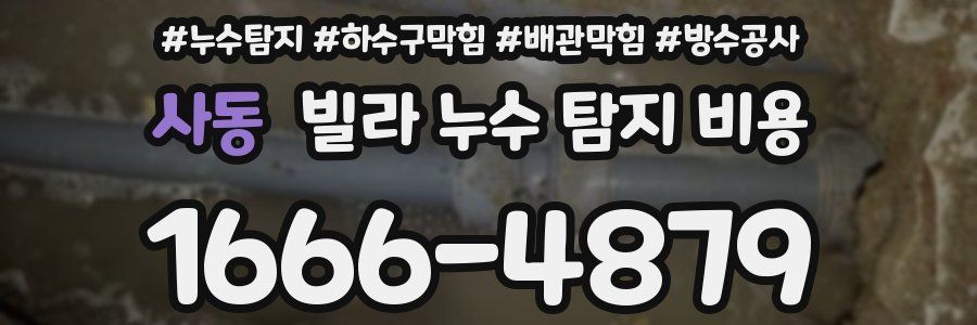 사동 빌라 누수 탐지 비용