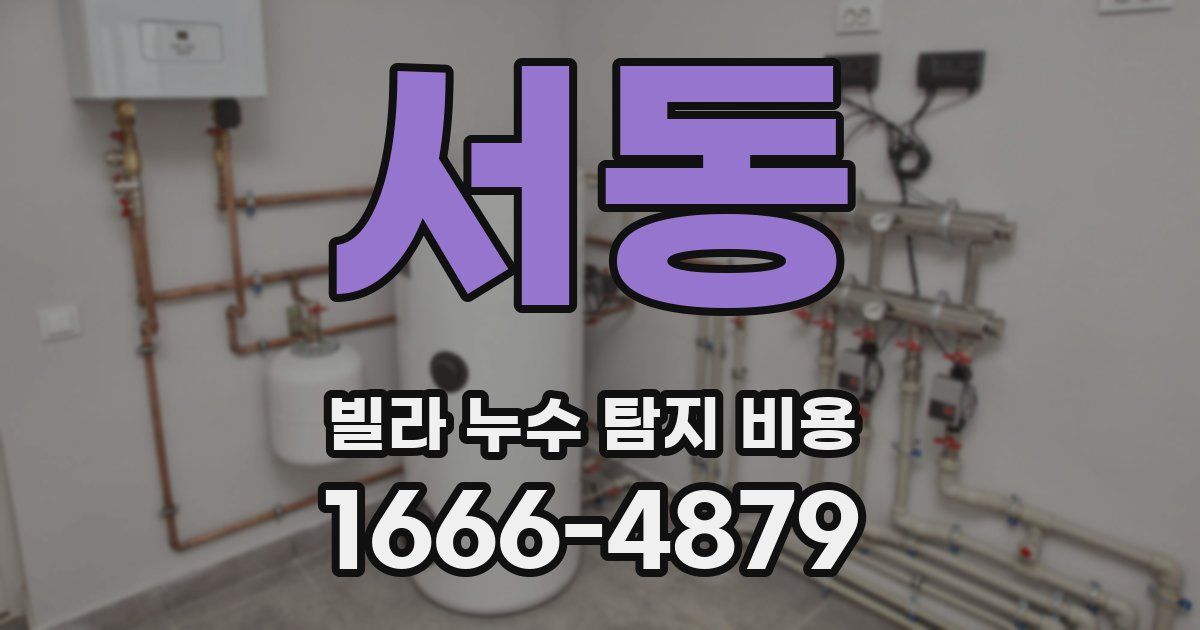서동 빌라 누수 탐지 비용