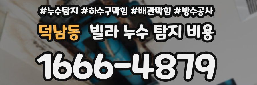 덕남동 빌라 누수 탐지 비용
