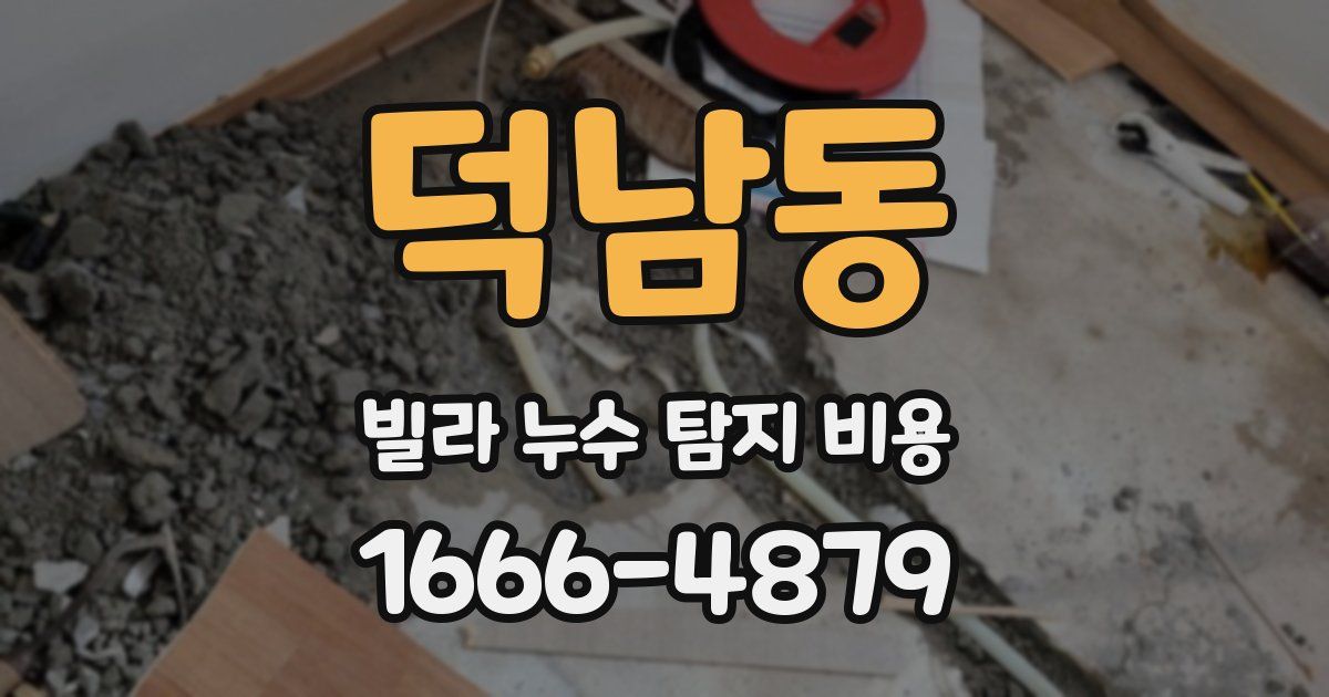 덕남동 빌라 누수 탐지 비용