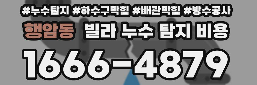 행암동 빌라 누수 탐지 비용