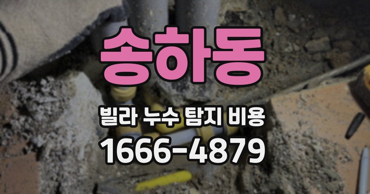 송하동 빌라 누수 탐지 비용