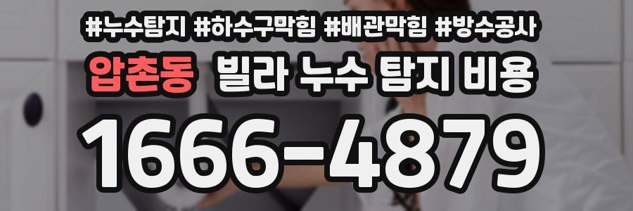 압촌동 빌라 누수 탐지 비용