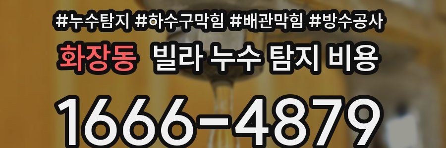 화장동 빌라 누수 탐지 비용