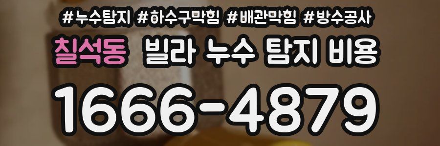 칠석동 빌라 누수 탐지 비용