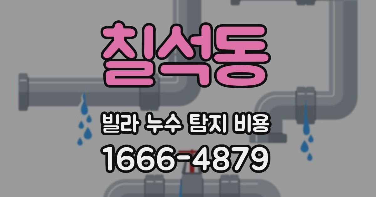 칠석동 빌라 누수 탐지 비용