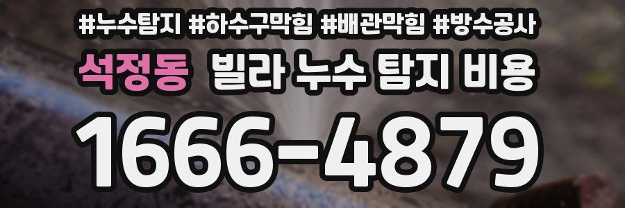 석정동 빌라 누수 탐지 비용