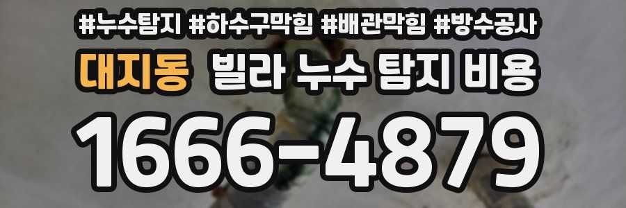 대지동 빌라 누수 탐지 비용