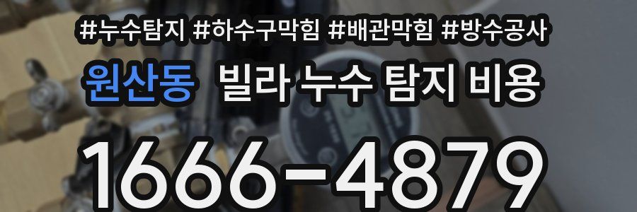 원산동 빌라 누수 탐지 비용