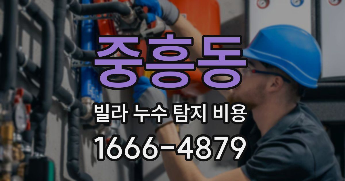 중흥동 빌라 누수 탐지 비용