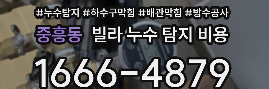 중흥동 빌라 누수 탐지 비용