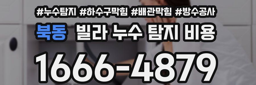 북동 빌라 누수 탐지 비용
