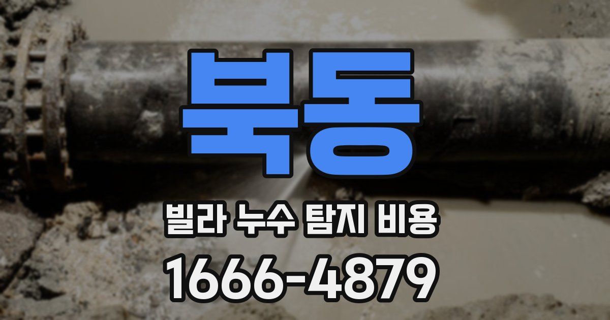 북동 빌라 누수 탐지 비용