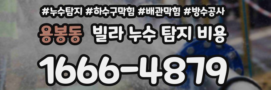용봉동 빌라 누수 탐지 비용