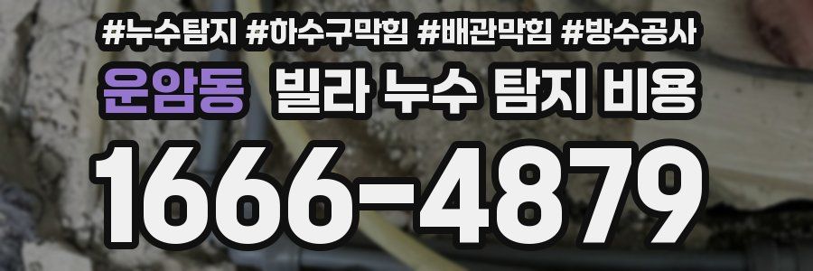 운암동 빌라 누수 탐지 비용