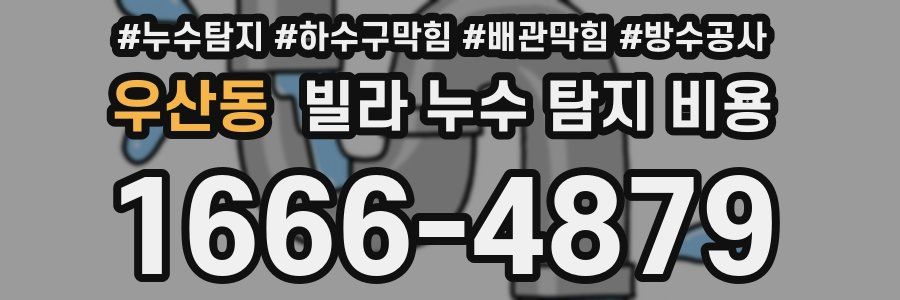 우산동 빌라 누수 탐지 비용