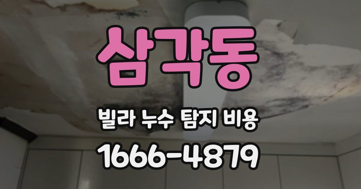 삼각동 빌라 누수 탐지 비용