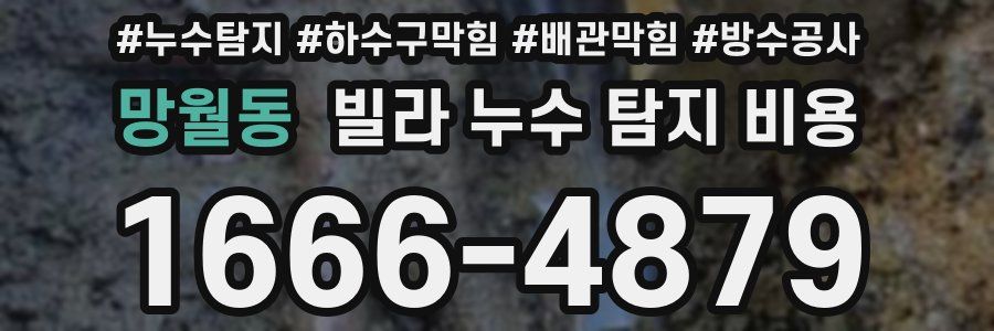 망월동 빌라 누수 탐지 비용