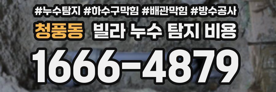 청풍동 빌라 누수 탐지 비용