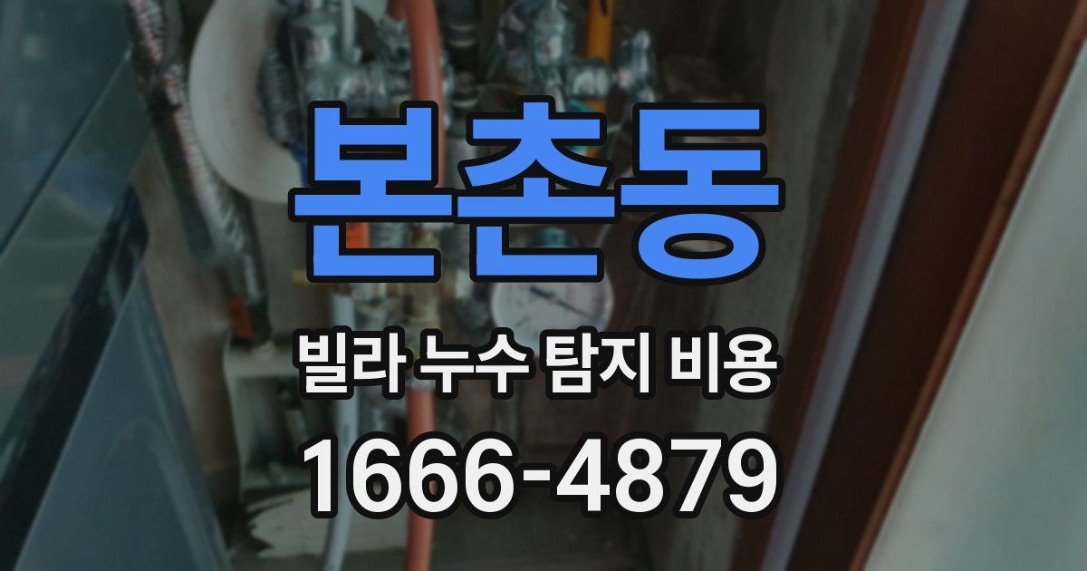 본촌동 빌라 누수 탐지 비용