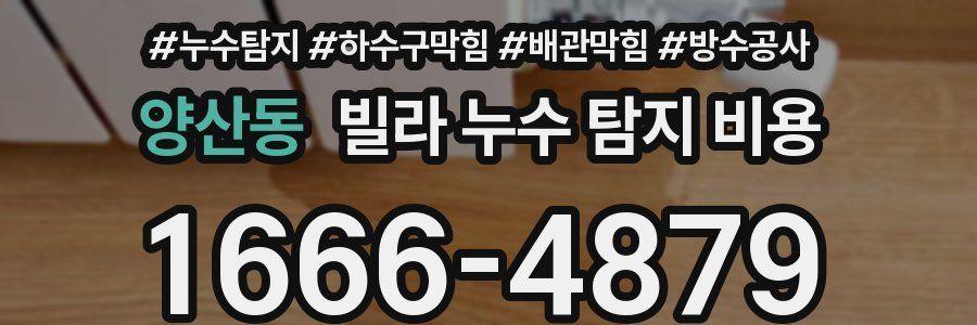 양산동 빌라 누수 탐지 비용