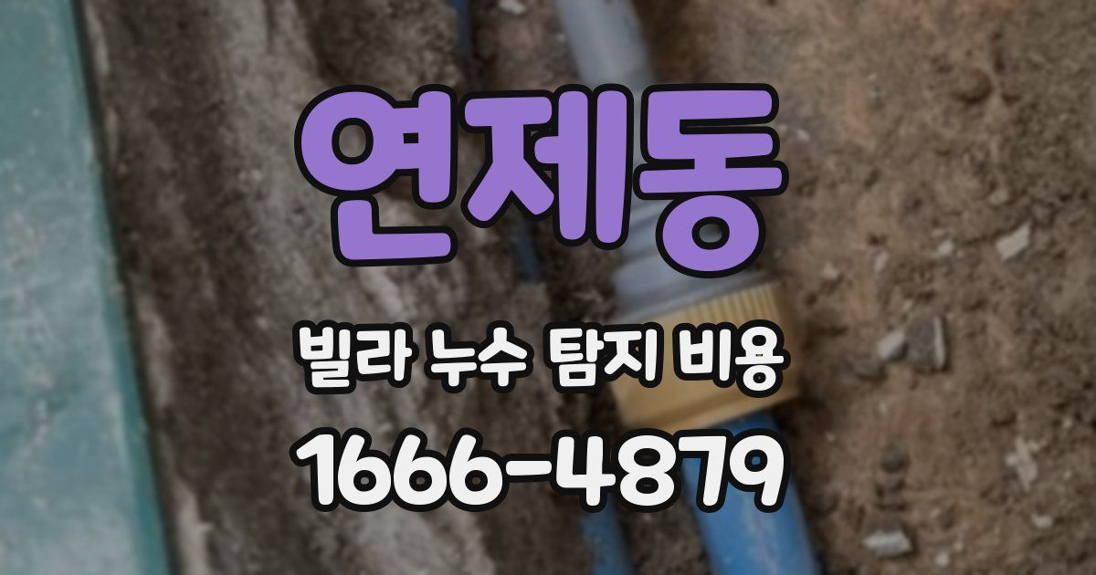 연제동 빌라 누수 탐지 비용