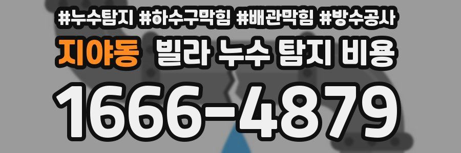 지야동 빌라 누수 탐지 비용
