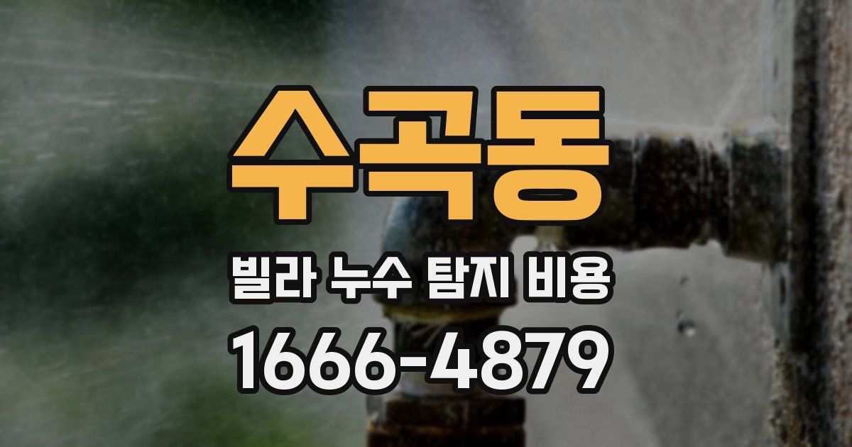수곡동 빌라 누수 탐지 비용