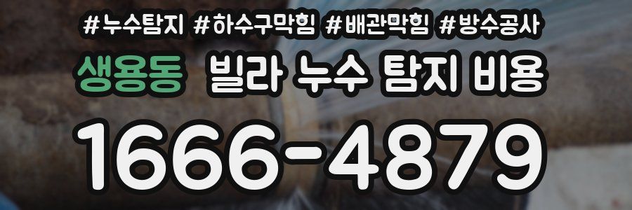 생용동 빌라 누수 탐지 비용