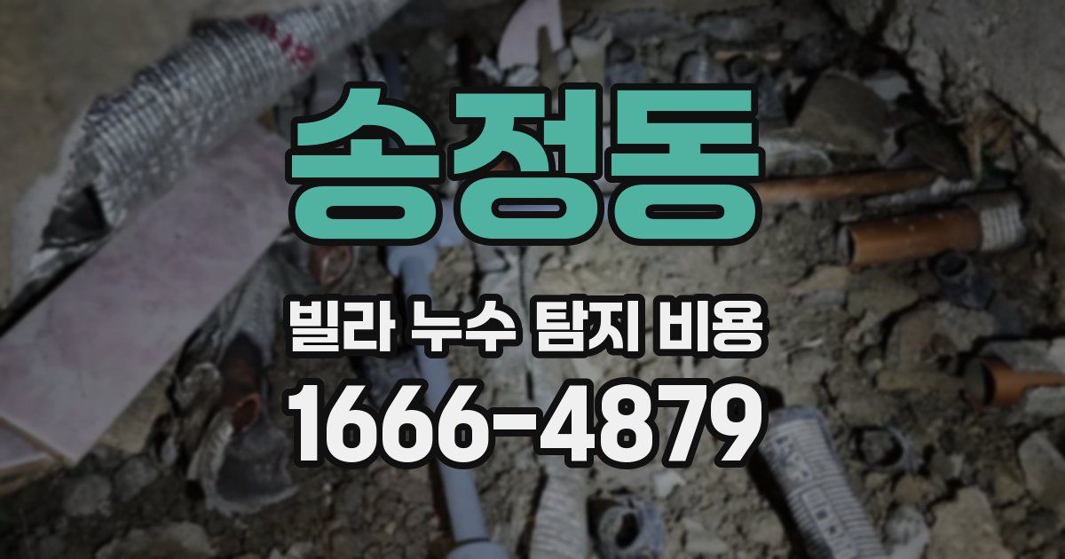 송정동 빌라 누수 탐지 비용