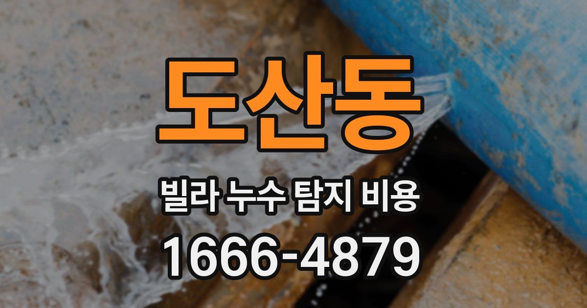 도산동 빌라 누수 탐지 비용