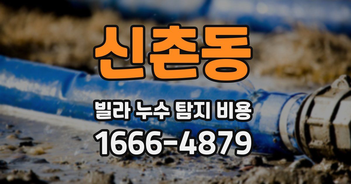 신촌동 빌라 누수 탐지 비용