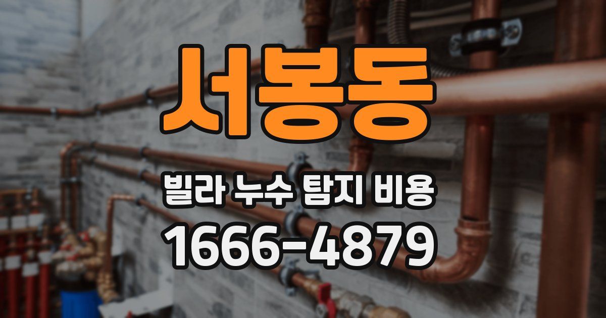 서봉동 빌라 누수 탐지 비용