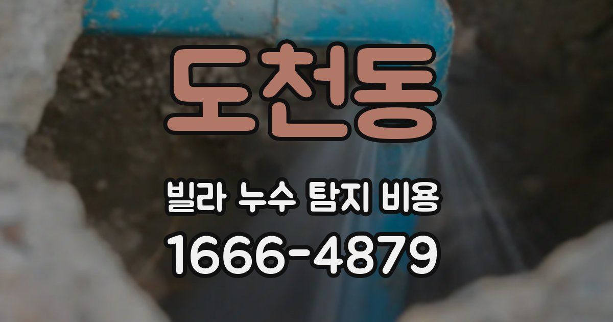 도천동 빌라 누수 탐지 비용