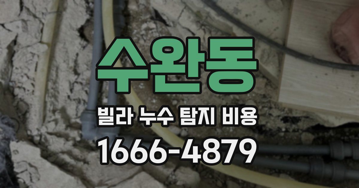 수완동 빌라 누수 탐지 비용