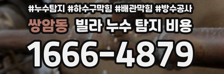 쌍암동 빌라 누수 탐지 비용
