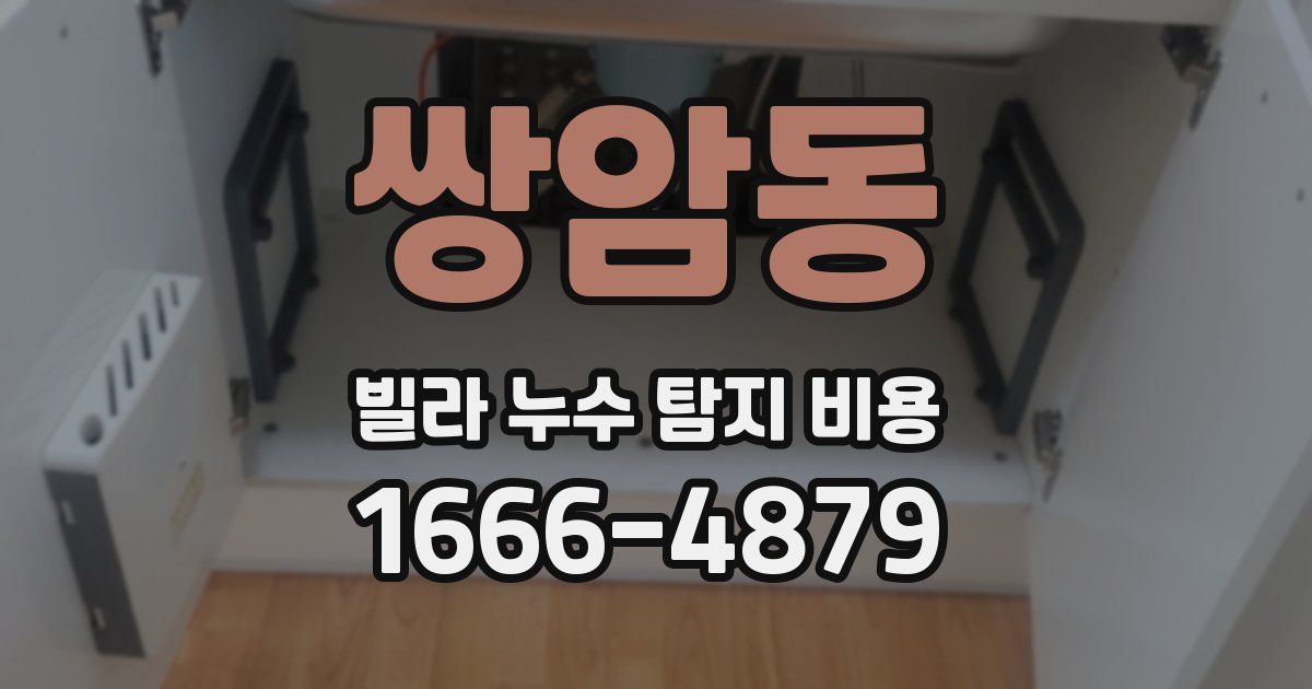 쌍암동 빌라 누수 탐지 비용