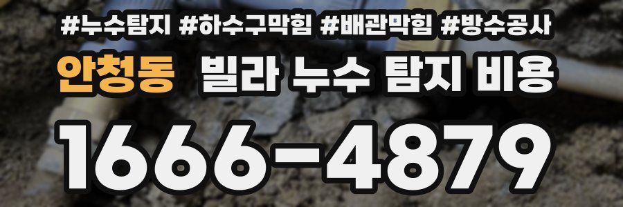 안청동 빌라 누수 탐지 비용