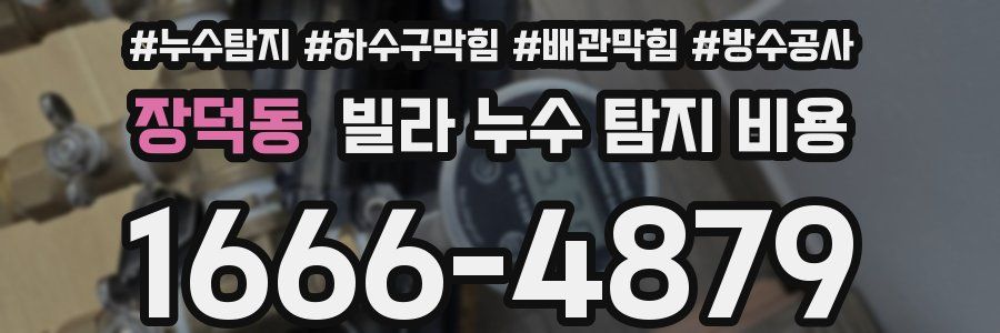 장덕동 빌라 누수 탐지 비용
