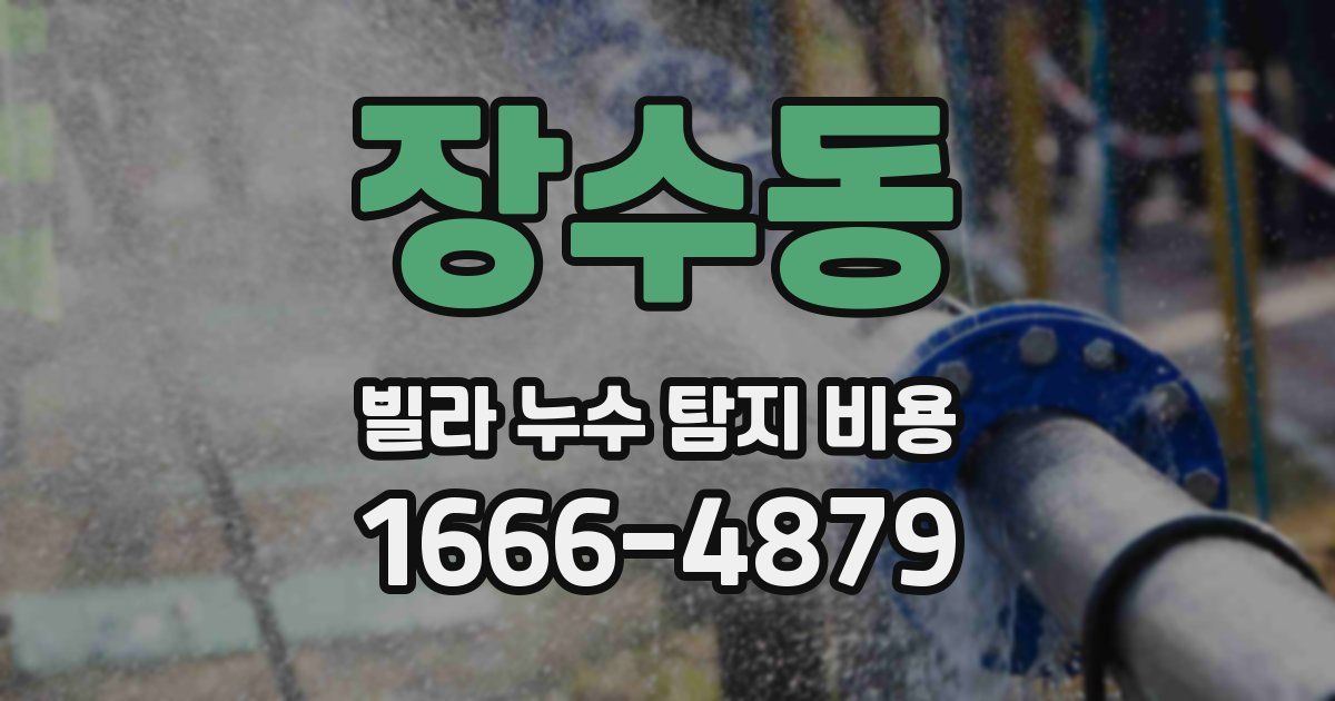 장수동 빌라 누수 탐지 비용