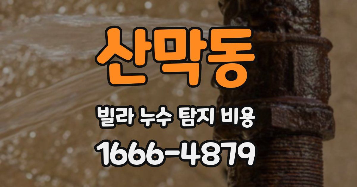 산막동 빌라 누수 탐지 비용