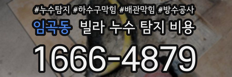 임곡동 빌라 누수 탐지 비용