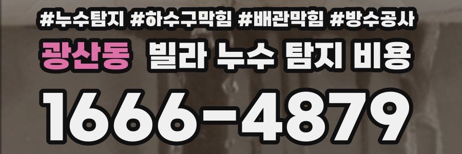 광산동 빌라 누수 탐지 비용