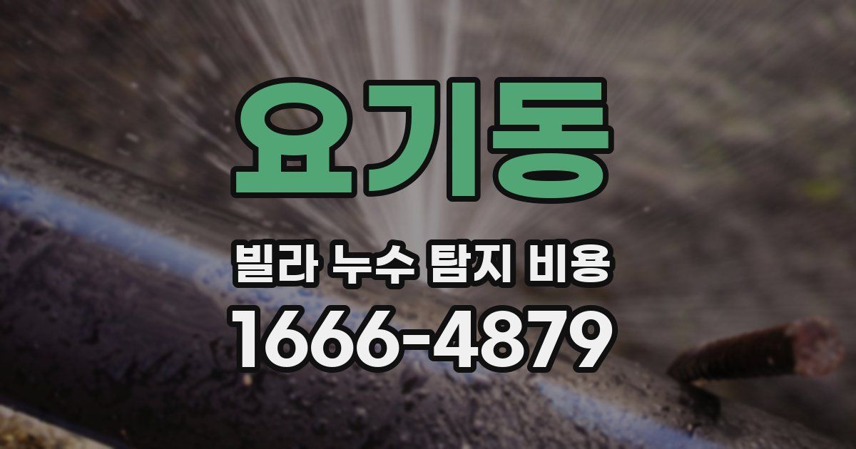 요기동 빌라 누수 탐지 비용