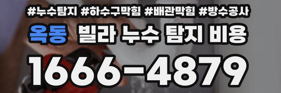 옥동 빌라 누수 탐지 비용