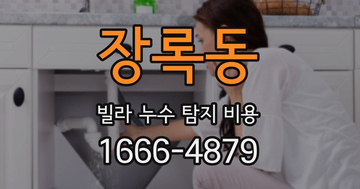 장록동 빌라 누수 탐지 비용