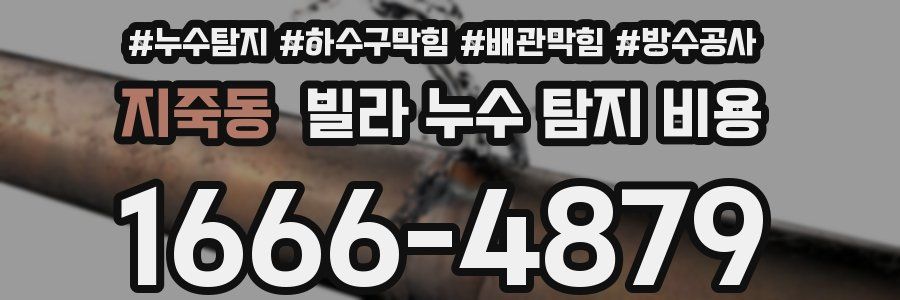 지죽동 빌라 누수 탐지 비용
